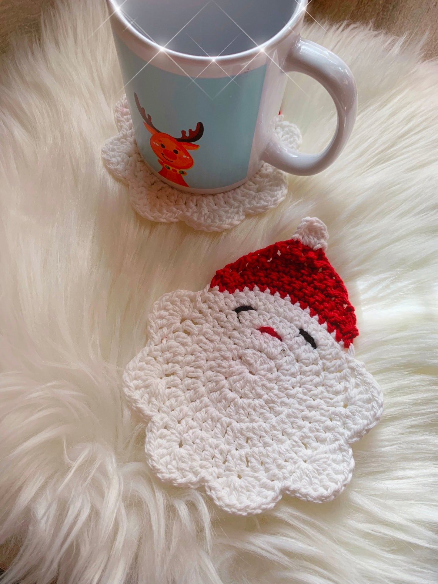 SANTA MUG COASTERS (set of 2pcs)