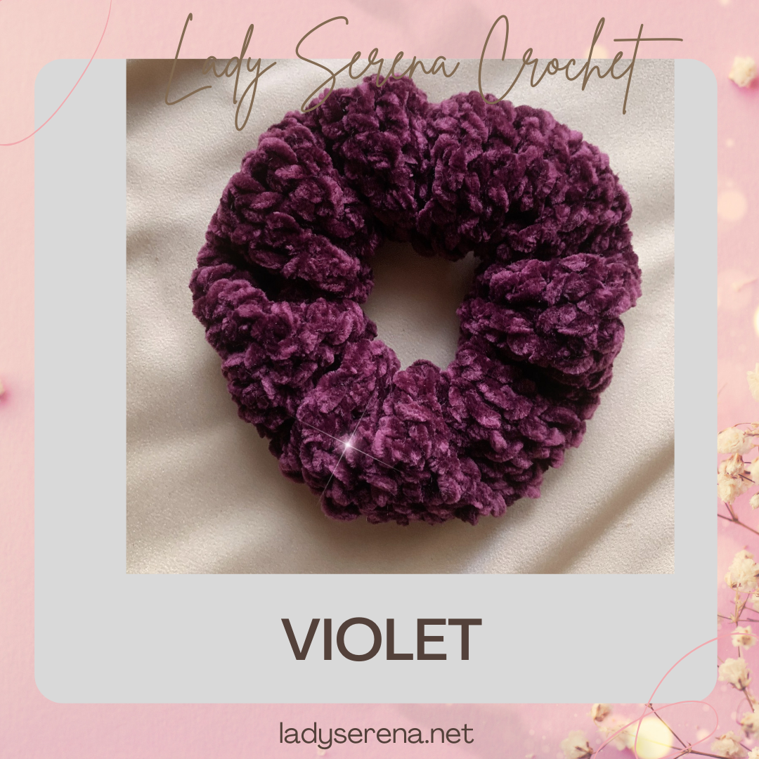 VIOLET CROCHET HAIR SCRUNCHIE