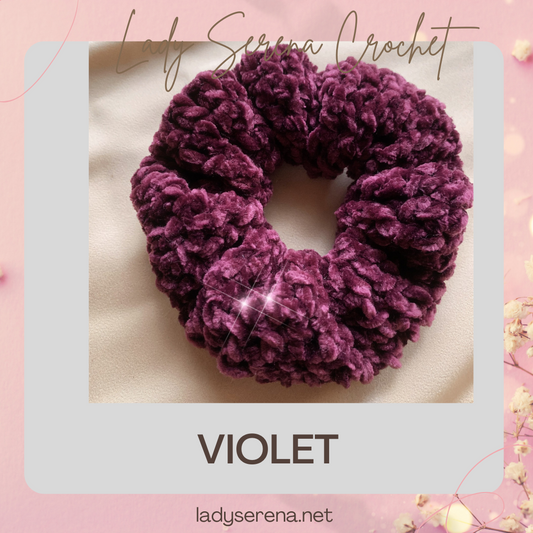 VIOLET CROCHET HAIR SCRUNCHIE