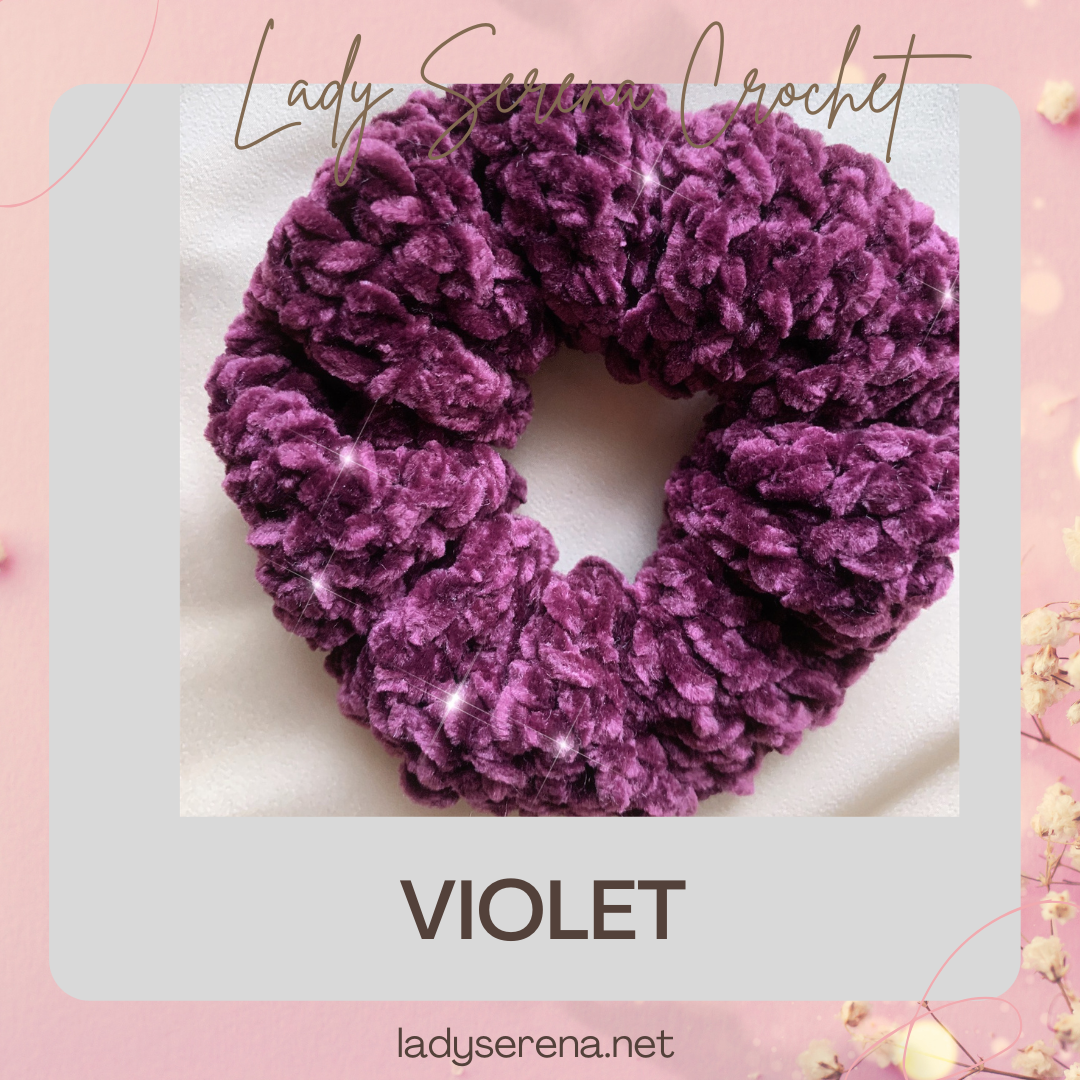 VIOLET CROCHET HAIR SCRUNCHIE