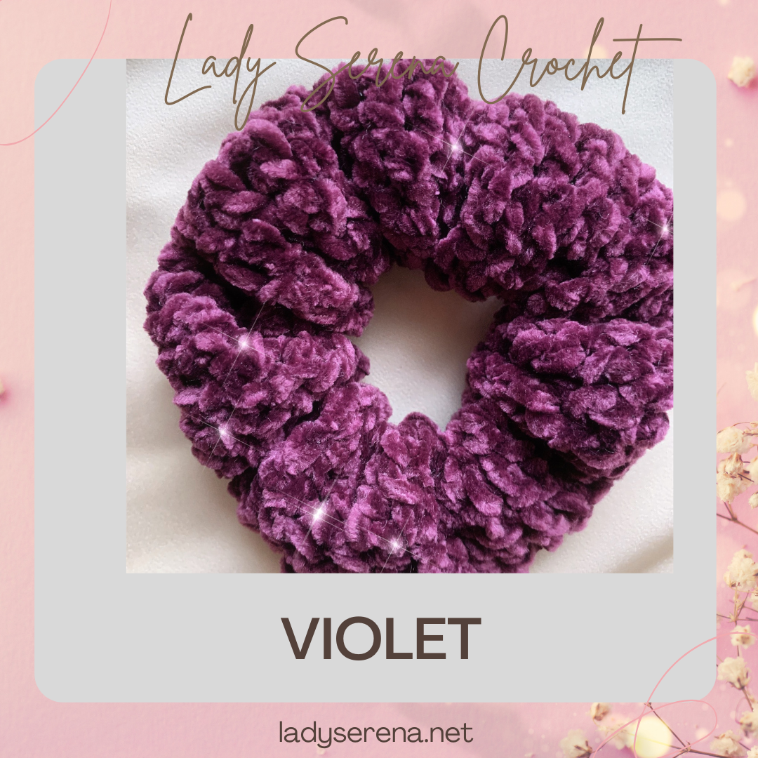 VIOLET CROCHET HAIR SCRUNCHIE