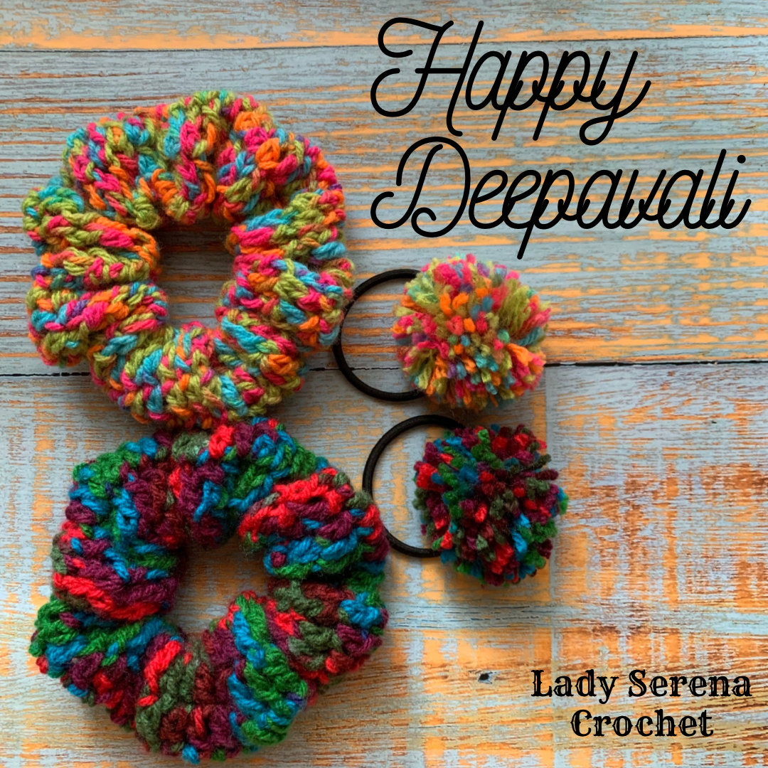 DEEPAVALI SET CROCHET HAIR SCRUNCHIE